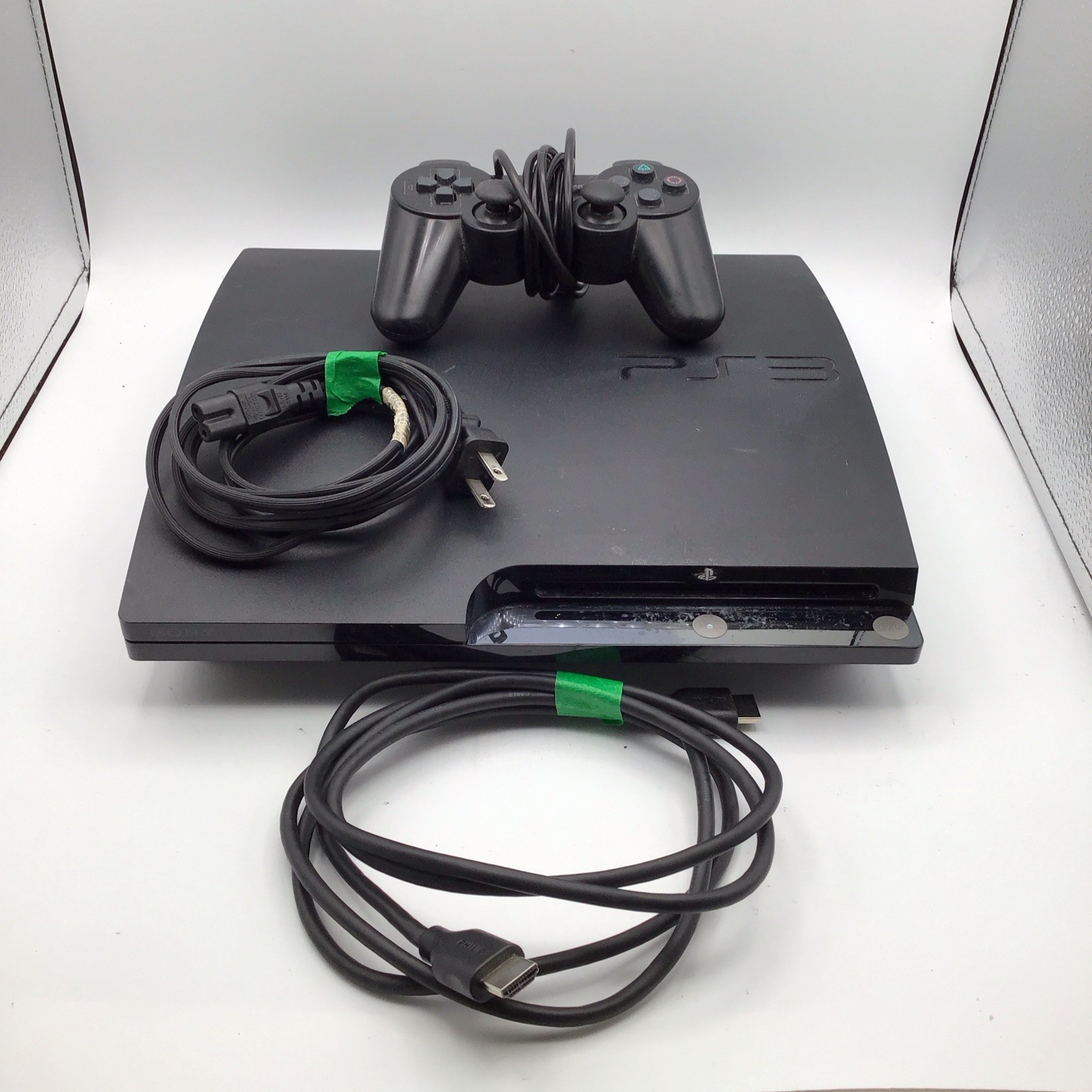 Sony PlayStation 3 PS3 Slim Console 320gb w/ Controller & Cables Used