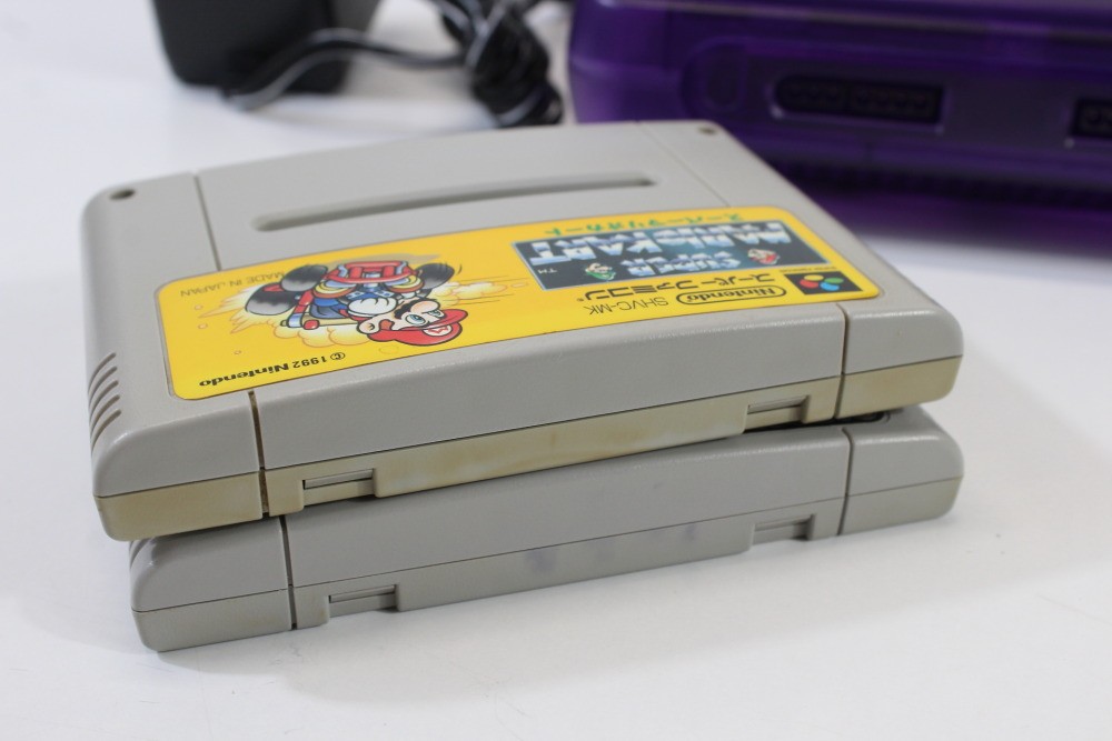 Nintendo Super Famicom Clear Purple Console SFC Controller AC AV Mario Kart SNES