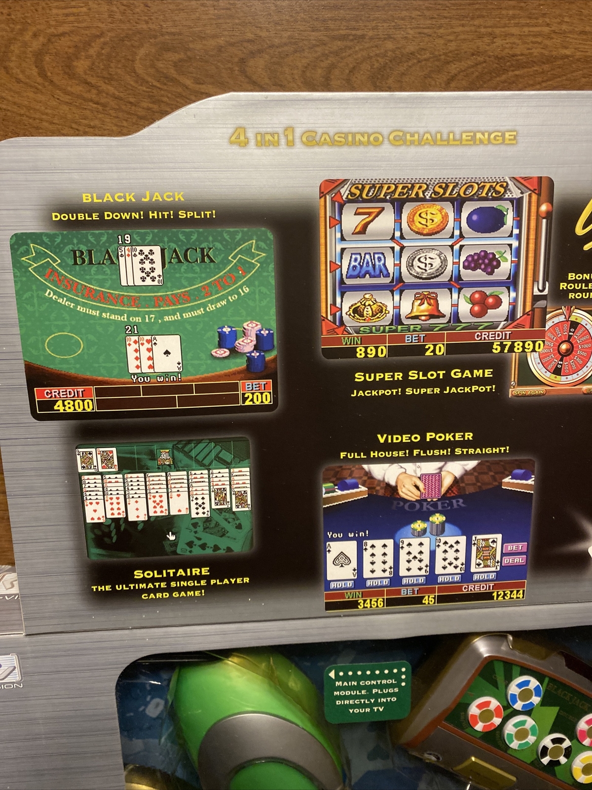 N-Vision 4 in 1 Casino Challenge Virtual TV Television Video Gaming System T1
