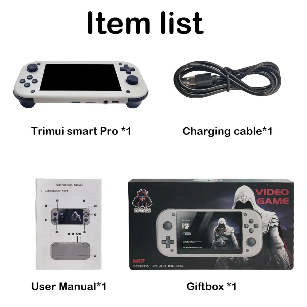 For Trimui M17 Smart Pro Handheld Game Console 4.96»IPS Screen Linux System Joy