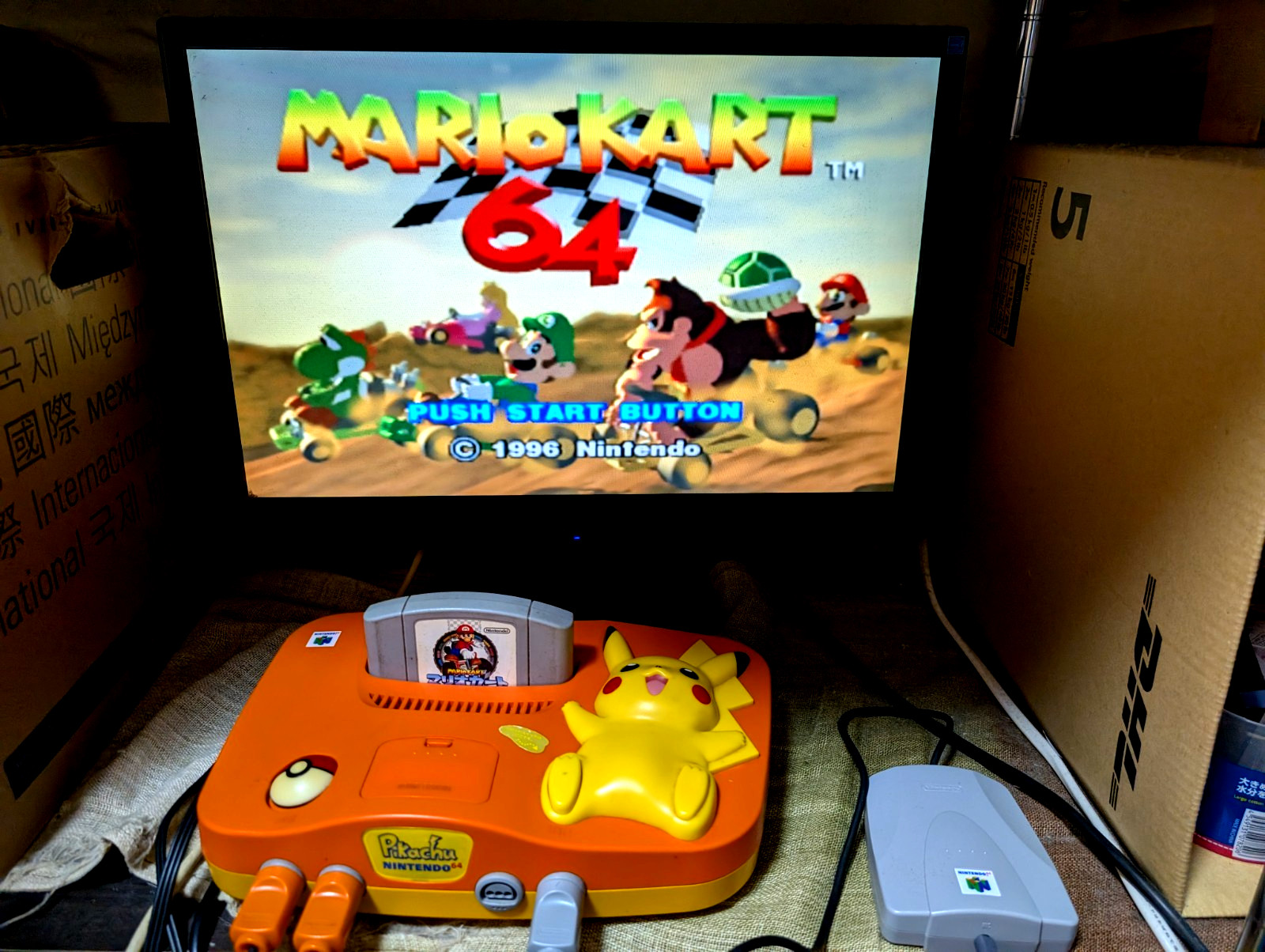 Nintendo 64 Pokemon Pikachu Region Free Console 2Controllers N64 japan