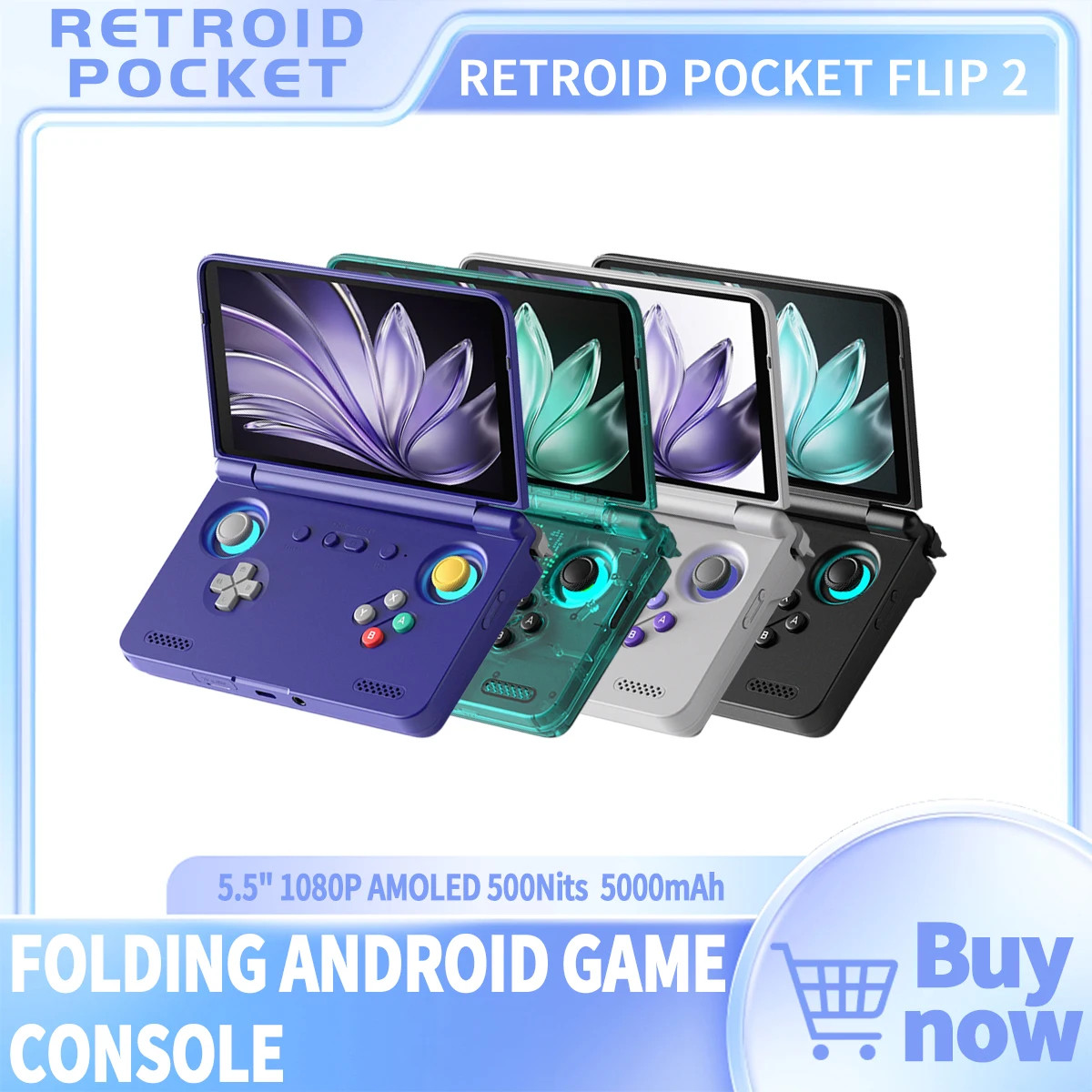 2025 Flip2 Retro Handheld Game Console Android13 5.5″ AMOLED PSP PS2 WiFi BT