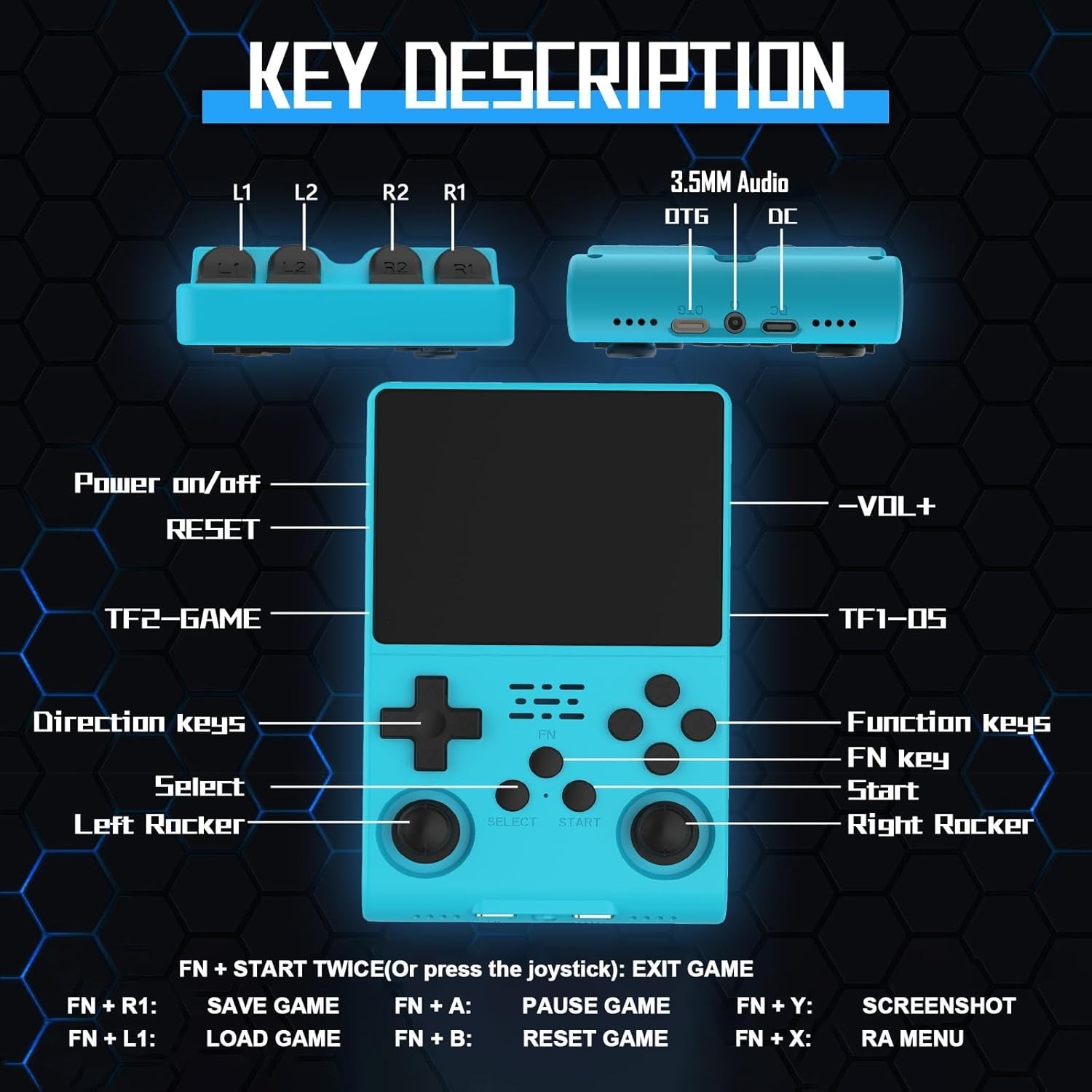 30000 in 1 Handheld Game Console, 3.5 inch IPS Screen Retro Game Console, 380…