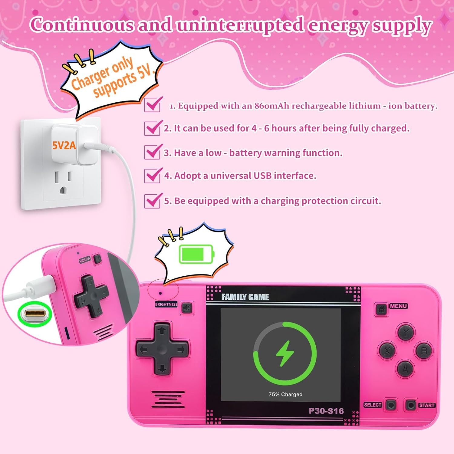 Handheld Game for Kids -Preloaded 220 Retro Video Games, Portable Gaming Play…