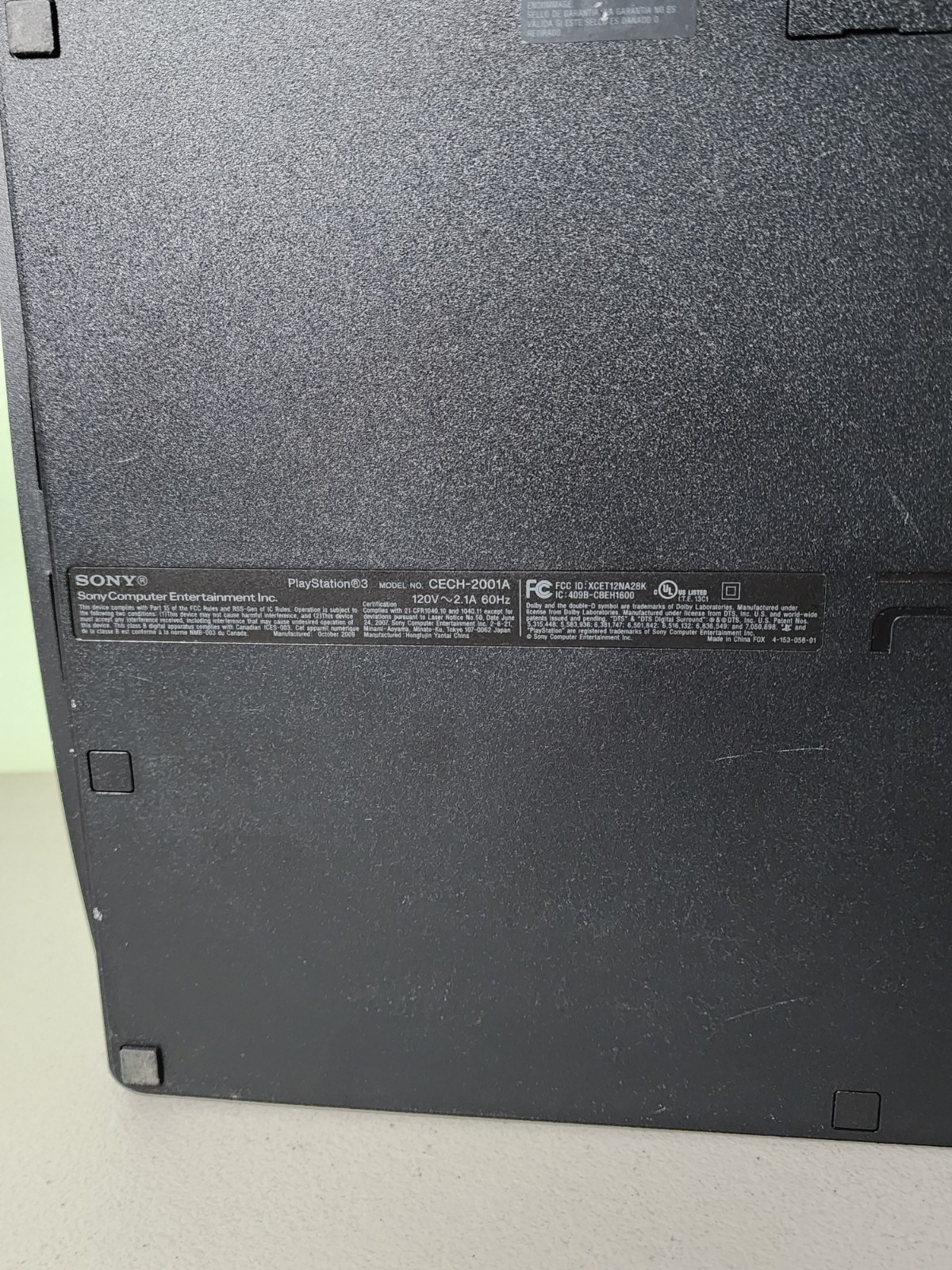Sony PlayStation 3 PS3 Slim CECH-2001A Black Console Only Tested Works