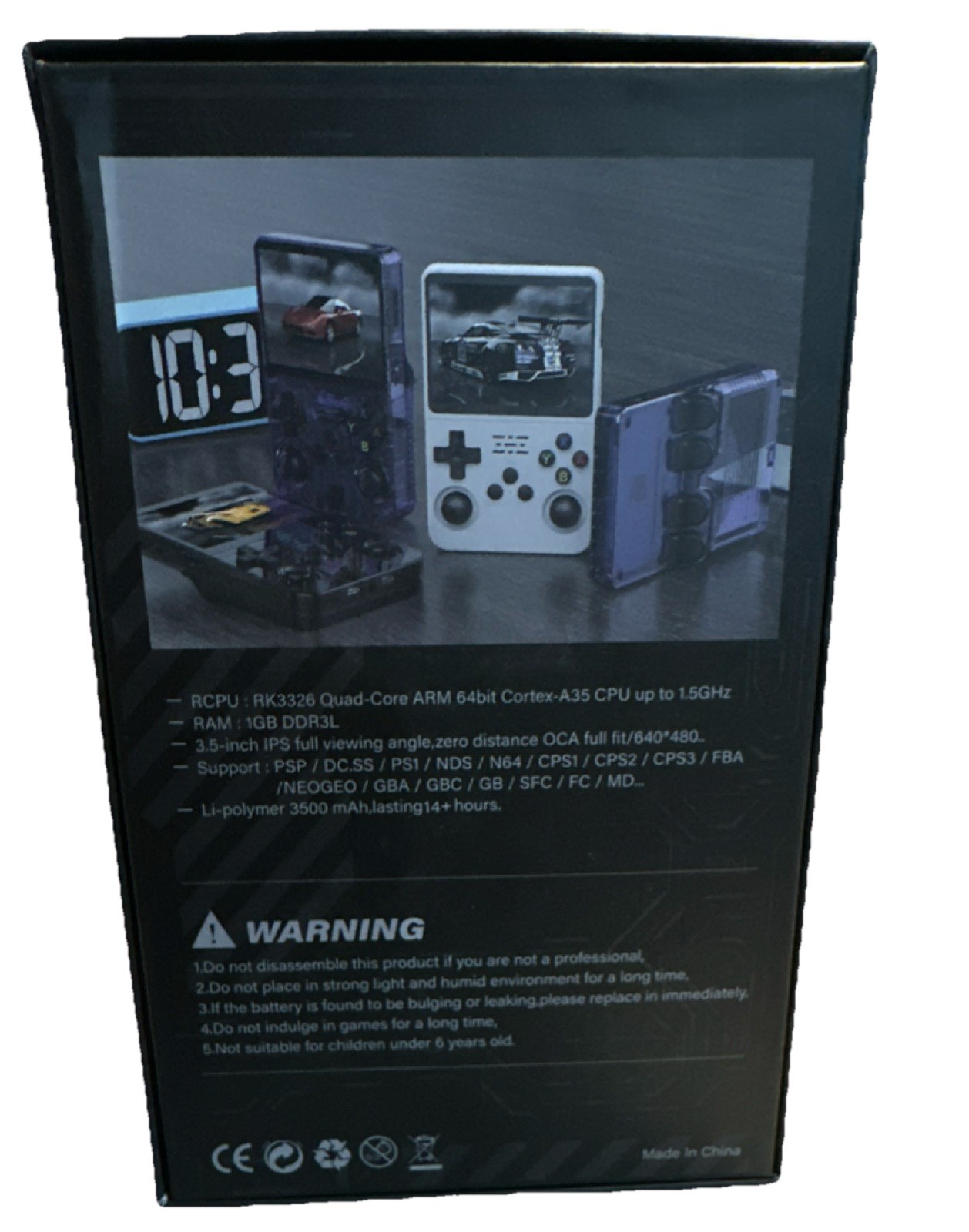 R36S Handheld Game Console Purple IPS 3.5in 640×480 TF Card Nintendo DS