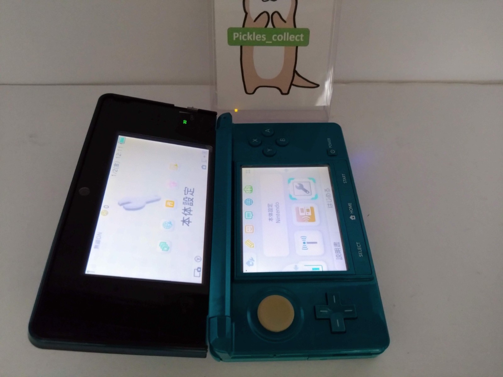 3DS Aqua Blue CTR-001 w/Charger 4GB Language Japanese Tested Nintendo 0525C