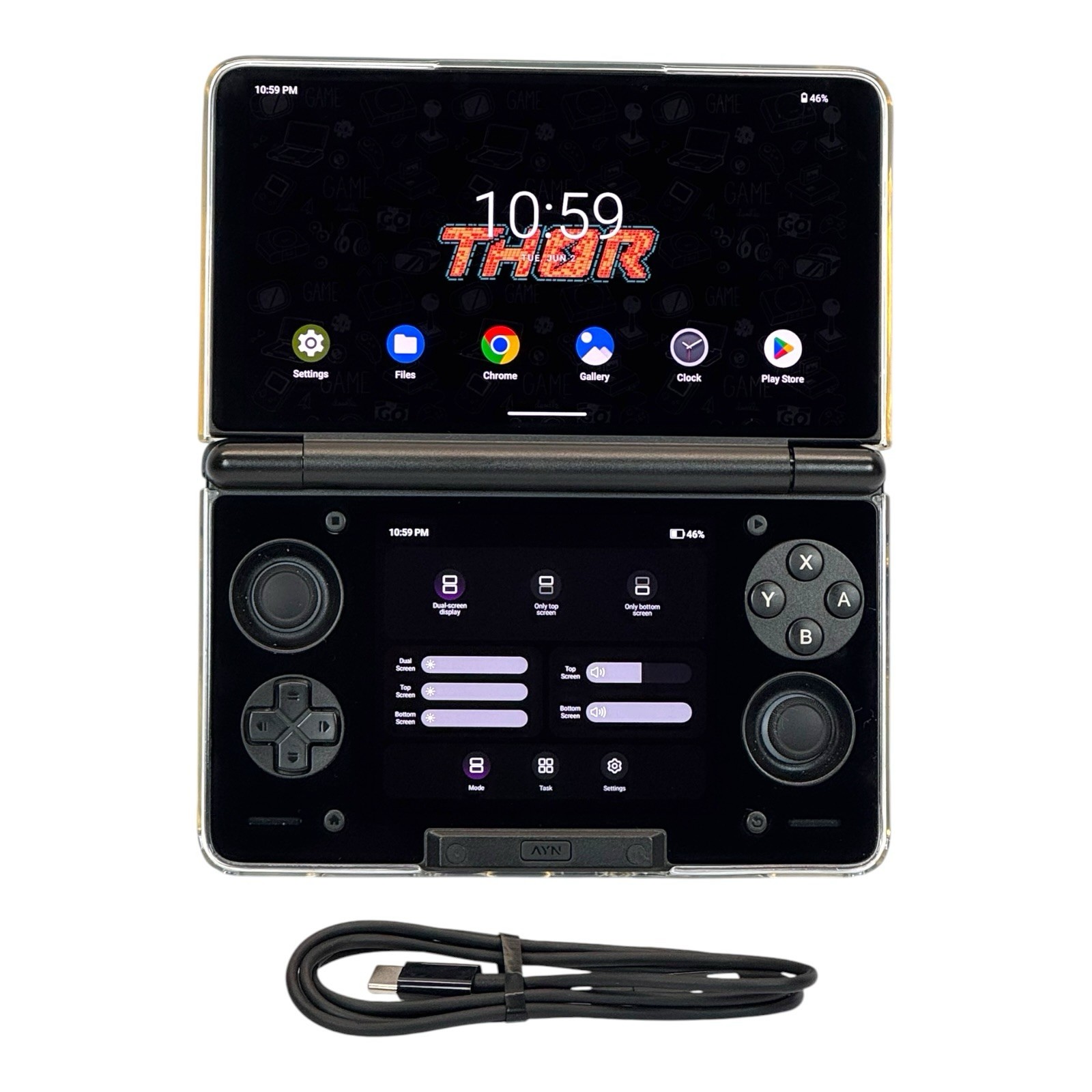 AYN Thor Pro Black OLED 12GB RAM | 256GB SSD – With Charger & Case