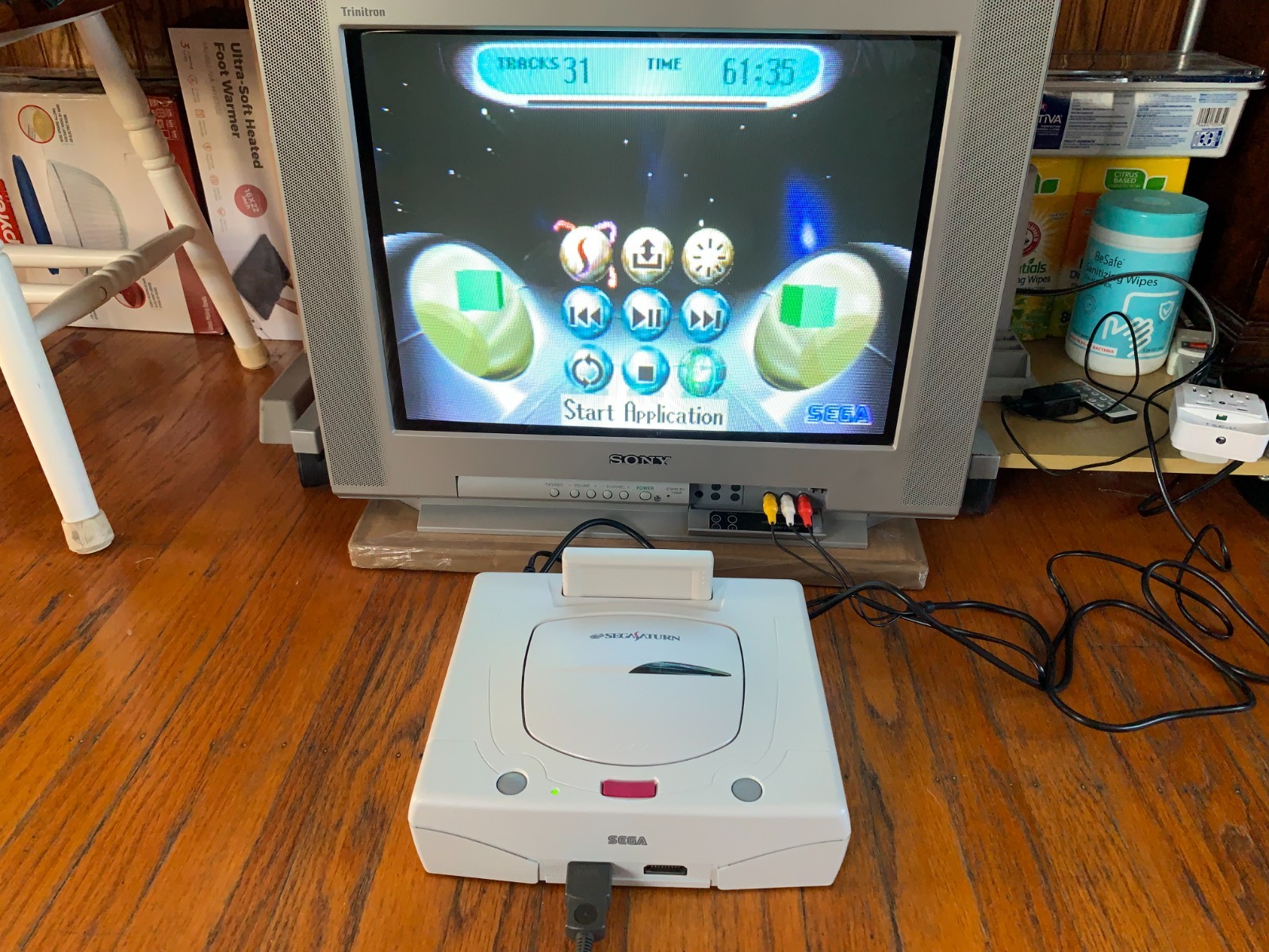 Sega Saturn white Japanese console system Fighters Megamix Daytona USA Circuit