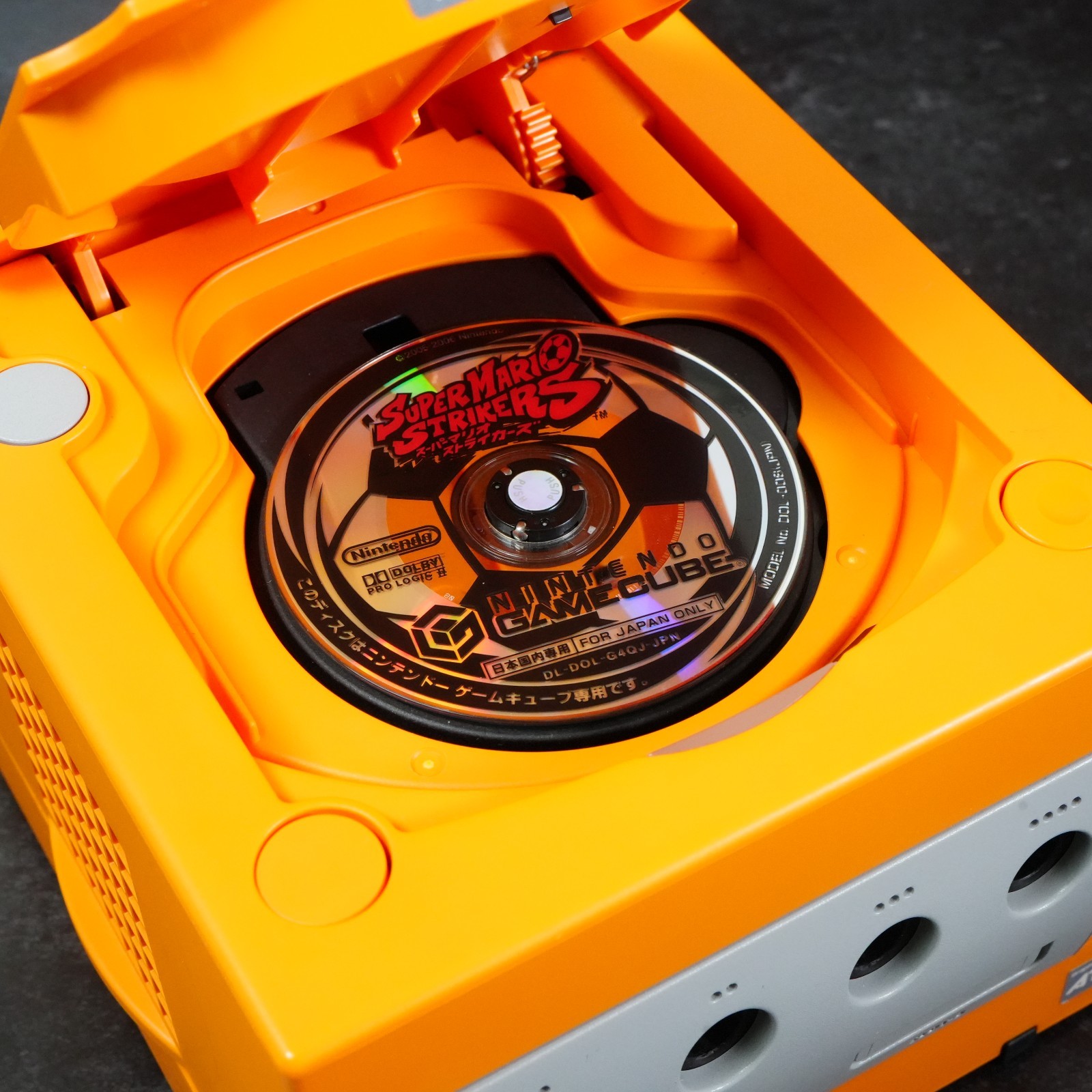 Nintendo GameCube Orange Console NTSC U-C/J Region Switch LED MOD From JAPAN