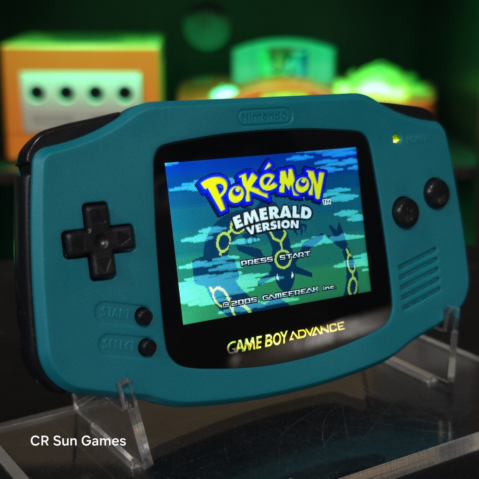 Teal Game Boy Advance GBA Console with iPS V5 Backlight Backlit LCD MOD Console