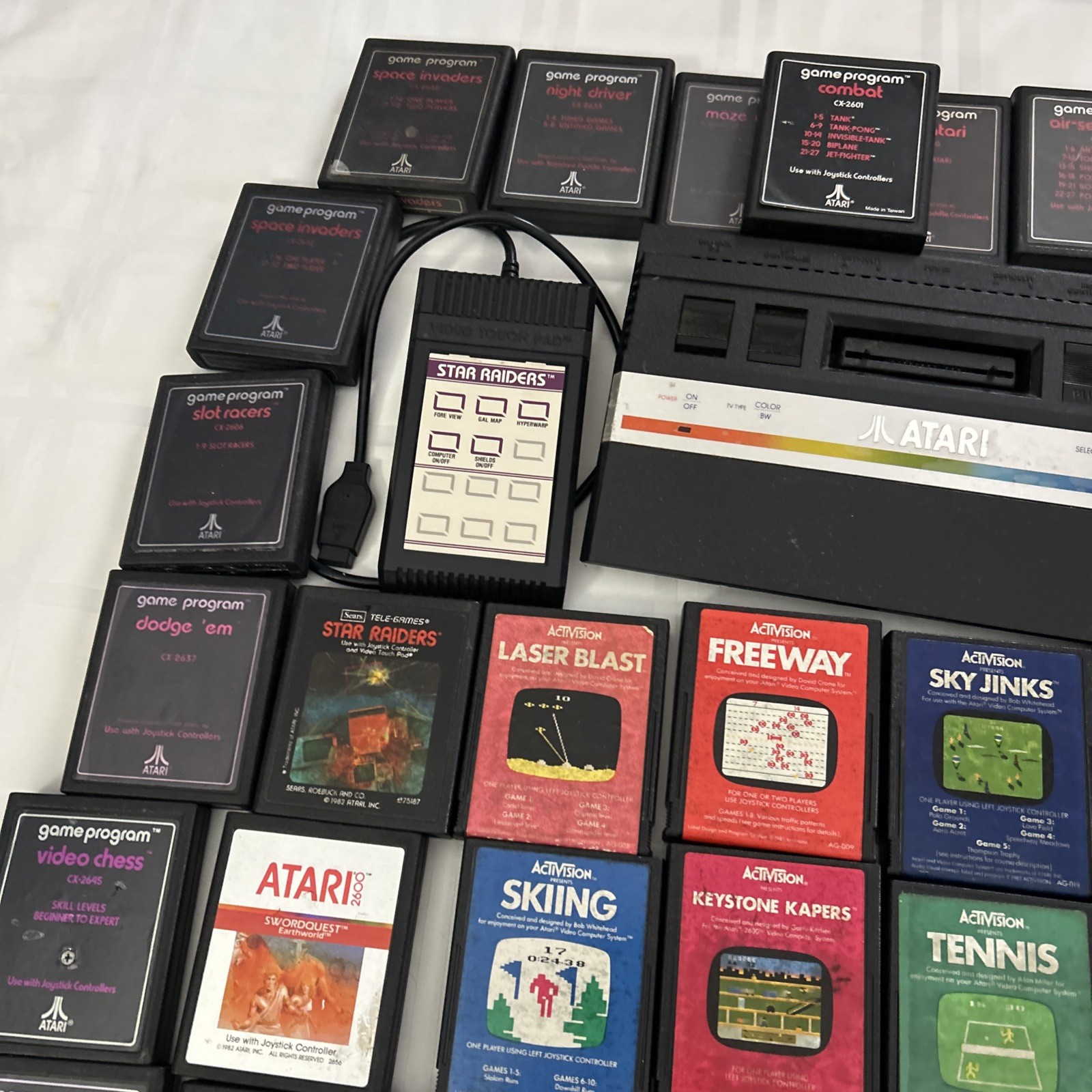 Atari 2600 JR Rainbow Console w/ Paddles, 48 Games & Some Manuals
