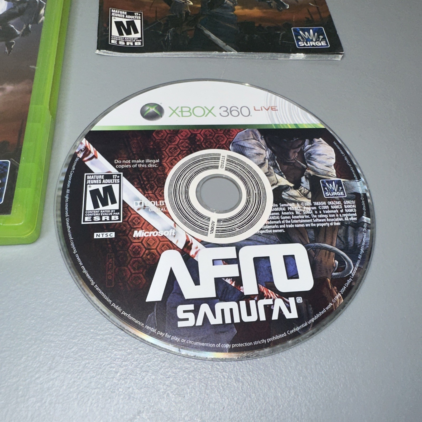 Afro Samurai (Microsoft Xbox 360, 2009) CIB Complete Tested Clean Disc