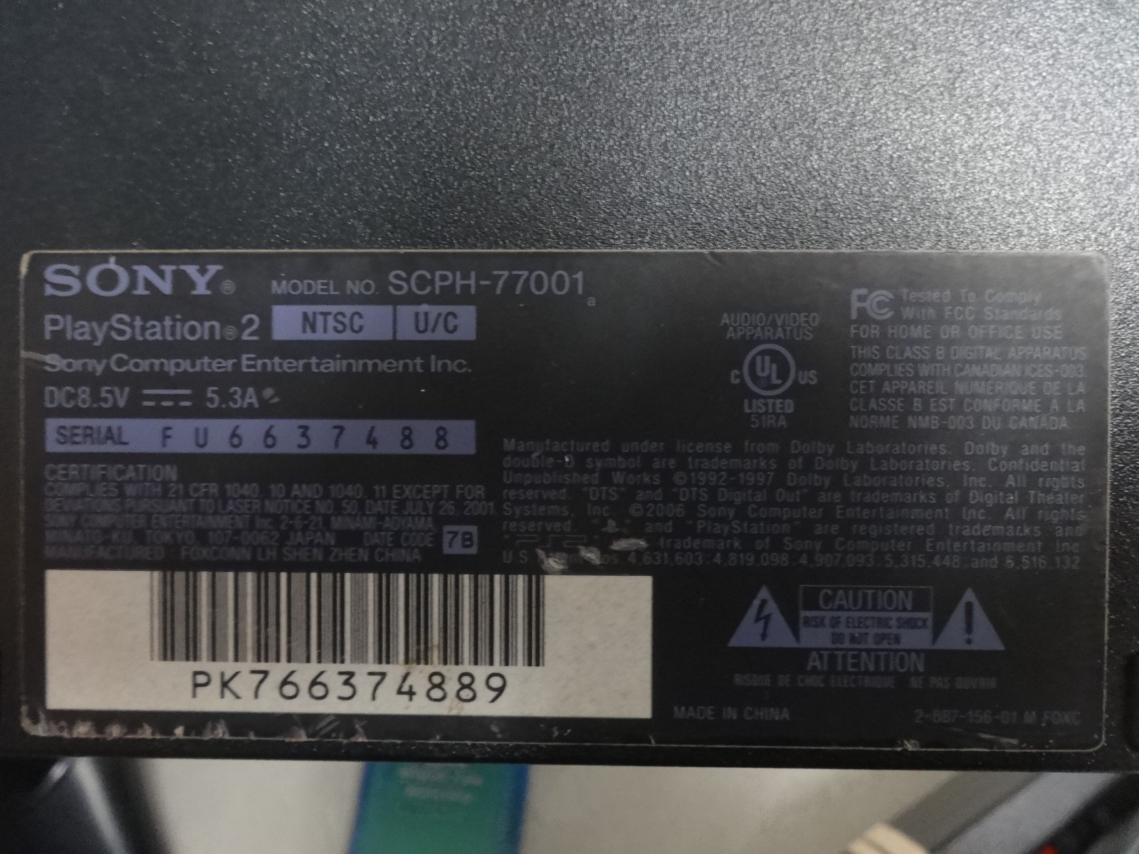 OEM Sony PS2 SLIM Video Game System Console Bundle Set Playstation-2 SCPH-77001