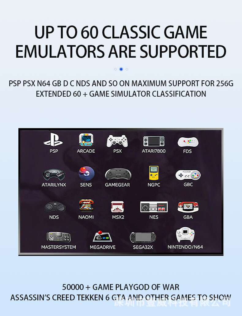 G11 Pro Game Box 4K HD TV 256G Built in 60000+ Retro Games Wireless Gamepad