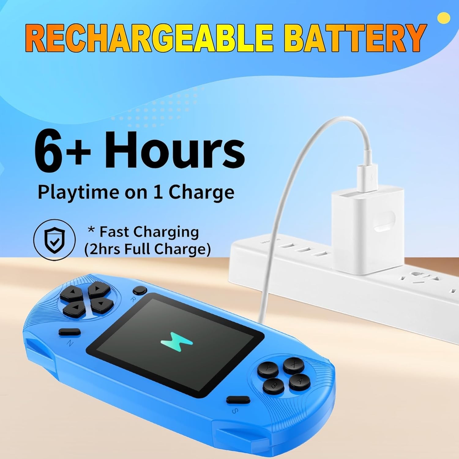 Portable 16-Bit Retro Game Console – 220 Games, USB-C Rechargeable, Perfect Gift