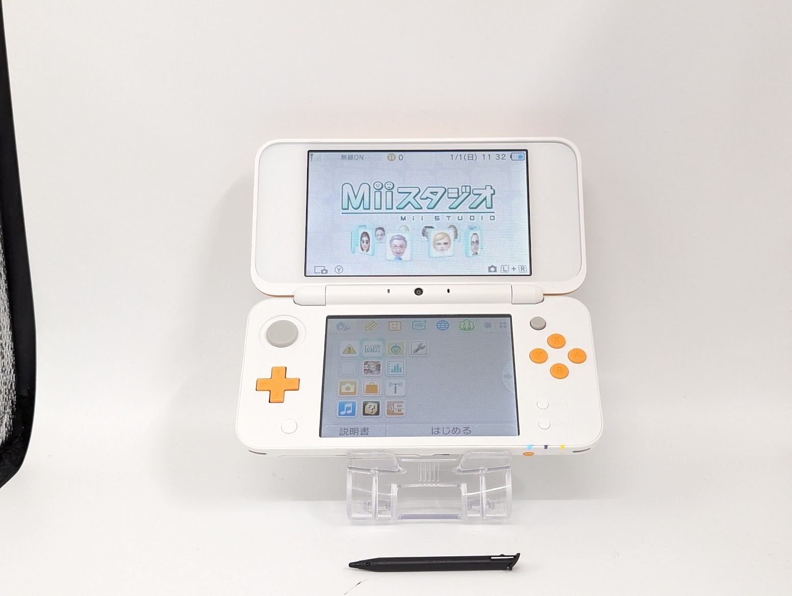B6784 Nintendo new 2DS console LL XL White x Orange Japan w/box pen manual