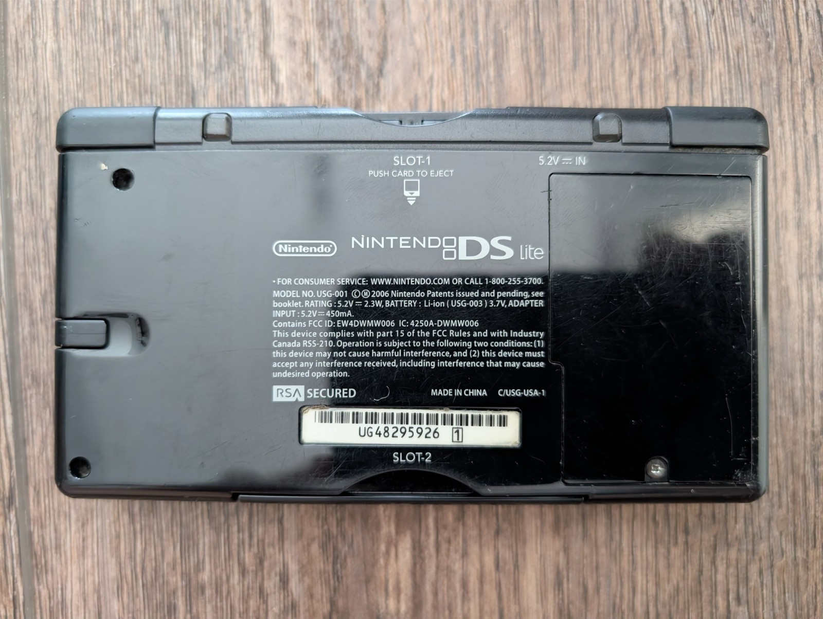 Nintendo DS Lite Handheld Gloss Black w/ slot cover + stylus – FULLY TESTED