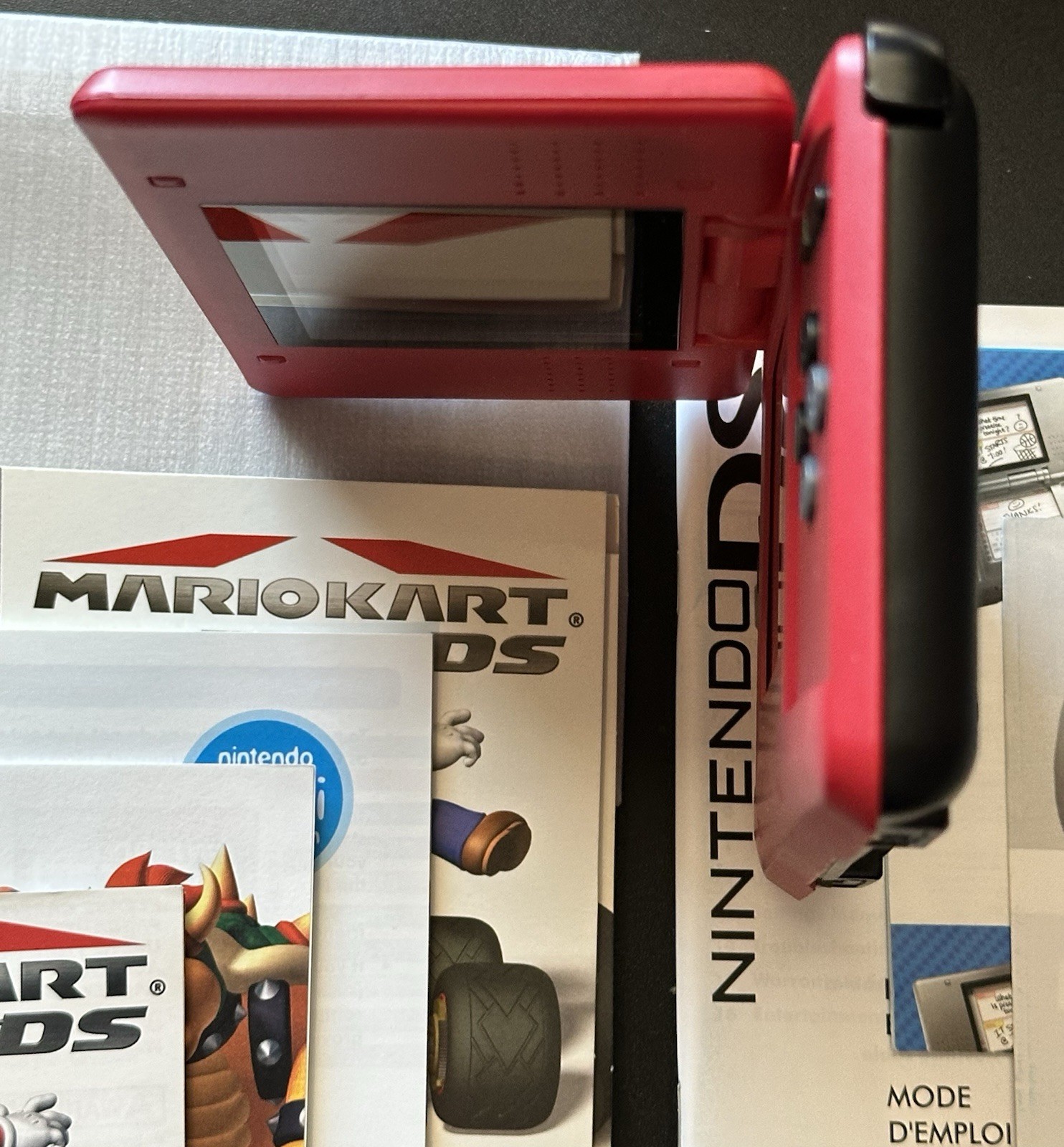 Nintendo DS Mario Kart Bundle Pack Hot Rod Red In Box Handheld Console System