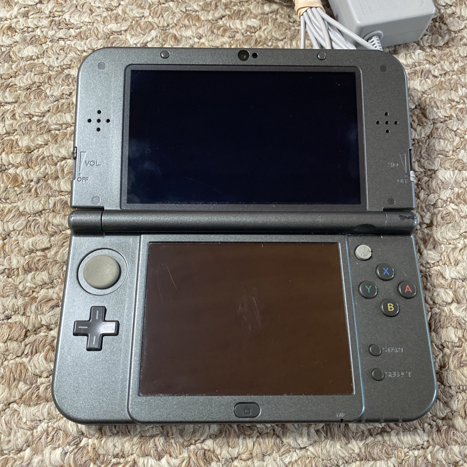New Nintendo 3DS XL Metallic Black USA Top IPS With Charger And Stylus
