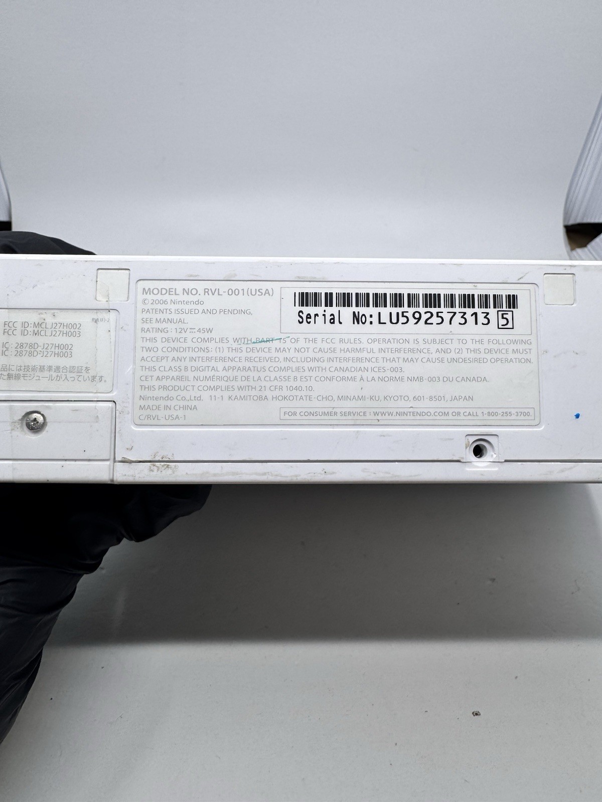 Nintendo Wii RVL-001 Console [w/ All Cables, No Controllers]