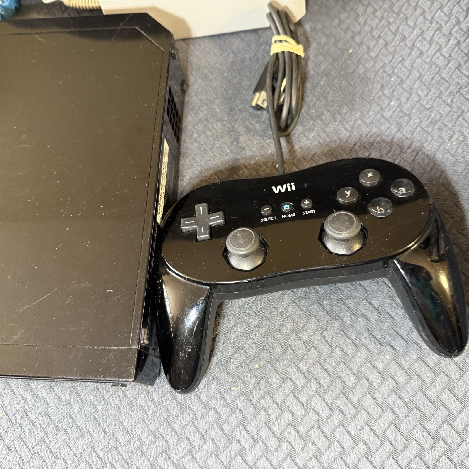 Nintendo Wii Black Console Bundle Manuals Nunchuck Cords Sensor Works RVL-101
