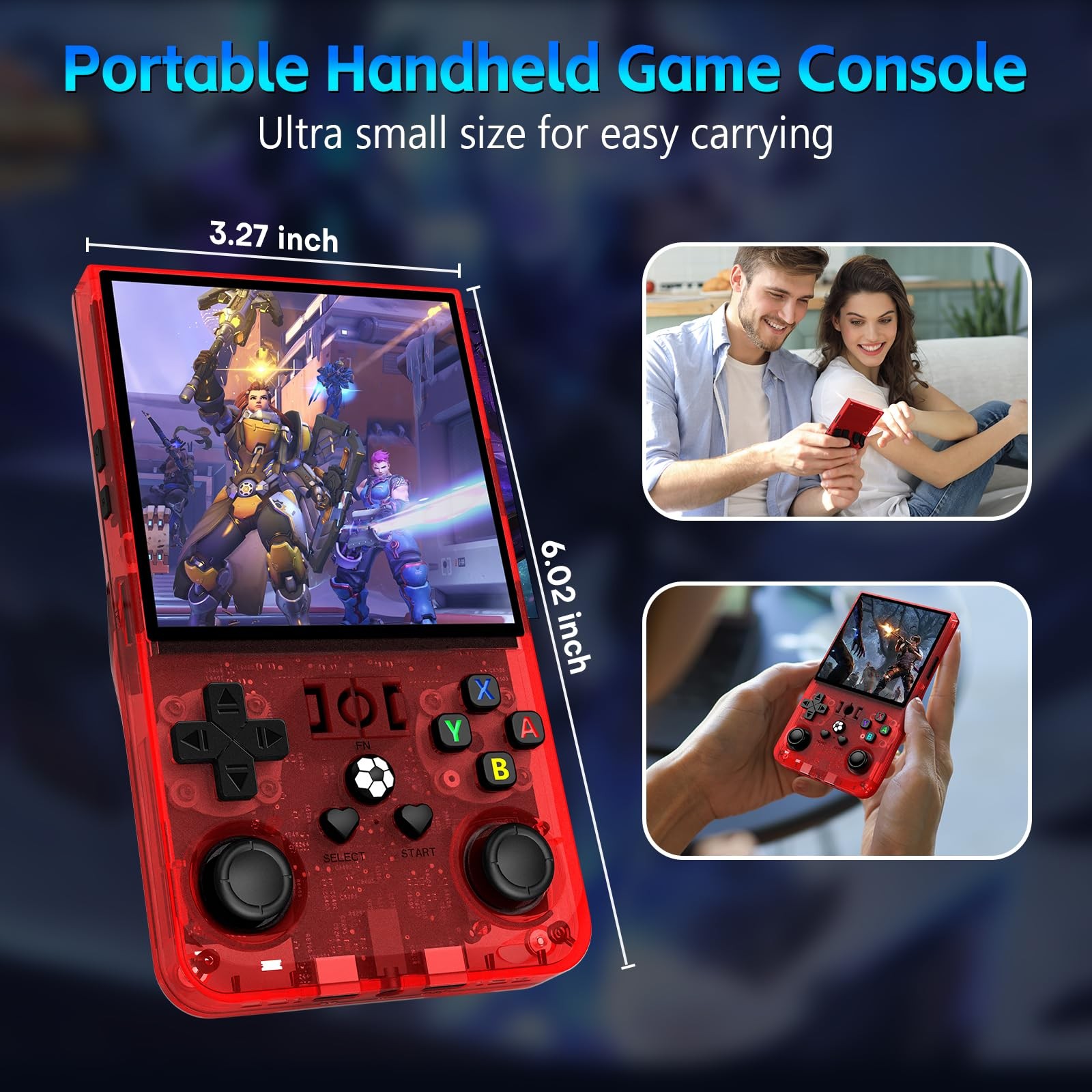 R36MAX Handheld Game Console, Retro Gaming Console with 4000mAh Battery 4.0”I…