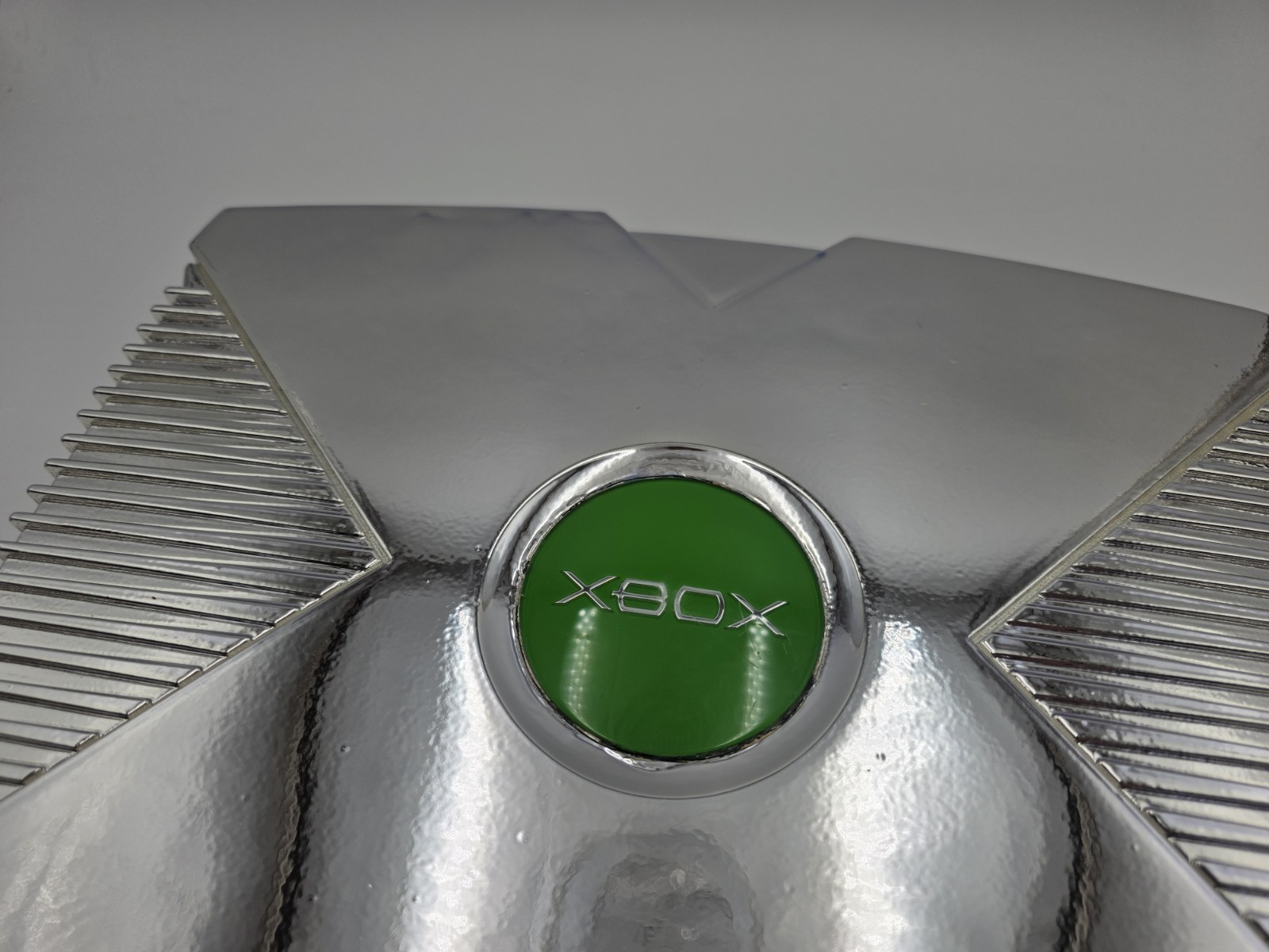 RARE Mirror Chrome Original Xbox Fully Recapped White LEDs Philips DVD Microsoft