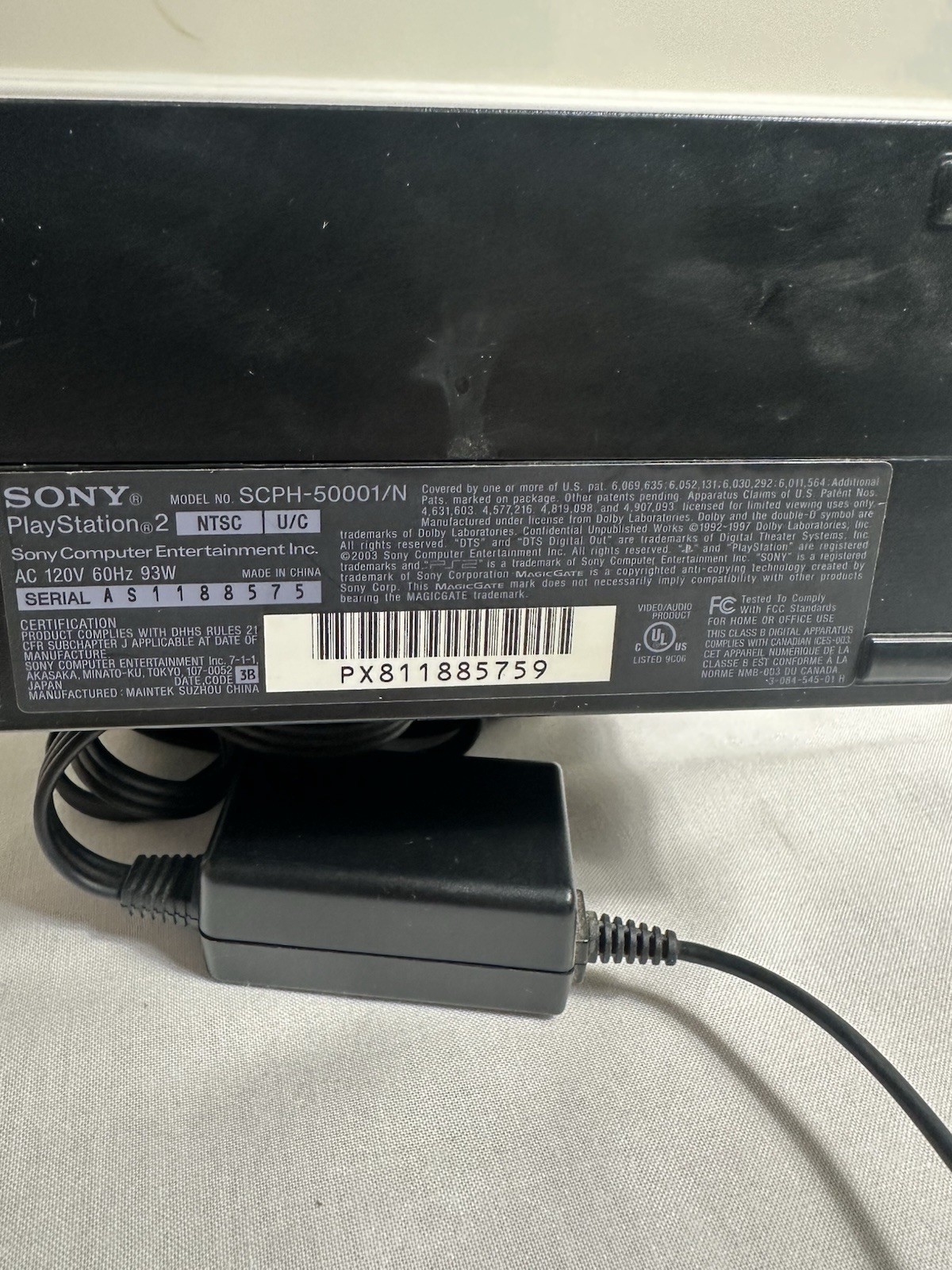 Sony PlayStation 2 PS2 Console W Netw Adapter Tested Working NTSC U C + 2 games