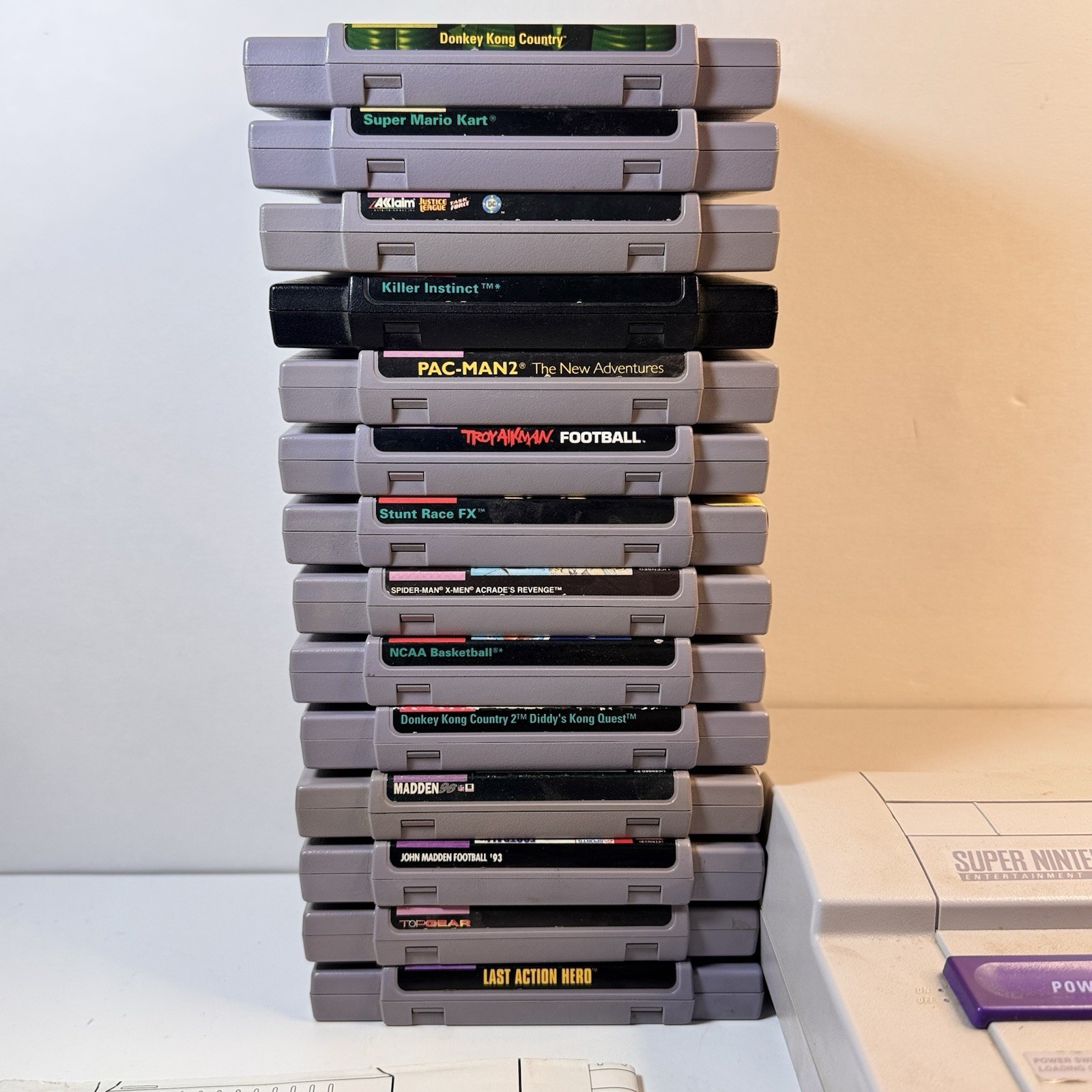 Super Nintendo SNES Console Lot & 14 Games | Tested Works