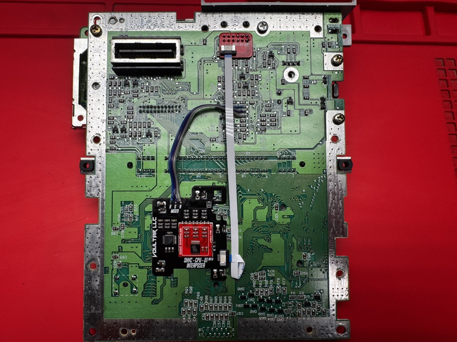 SNES SHVC-01 Voultars Edge Enhancer -Full Recap-New 7805s VR-New Shell Multi LED