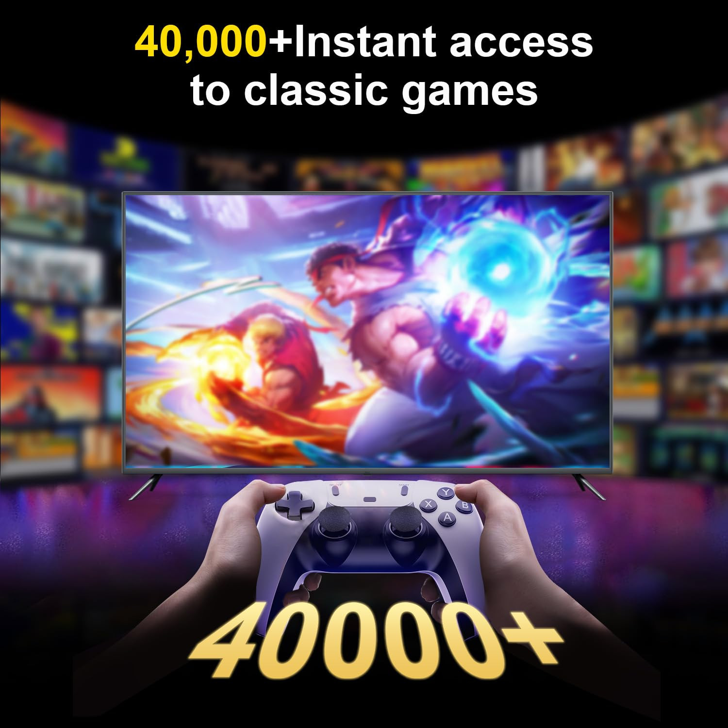 Retro Gaming Console, Game Stick,4K HDMI Output, 40,000+ Games and 23 Emulators,