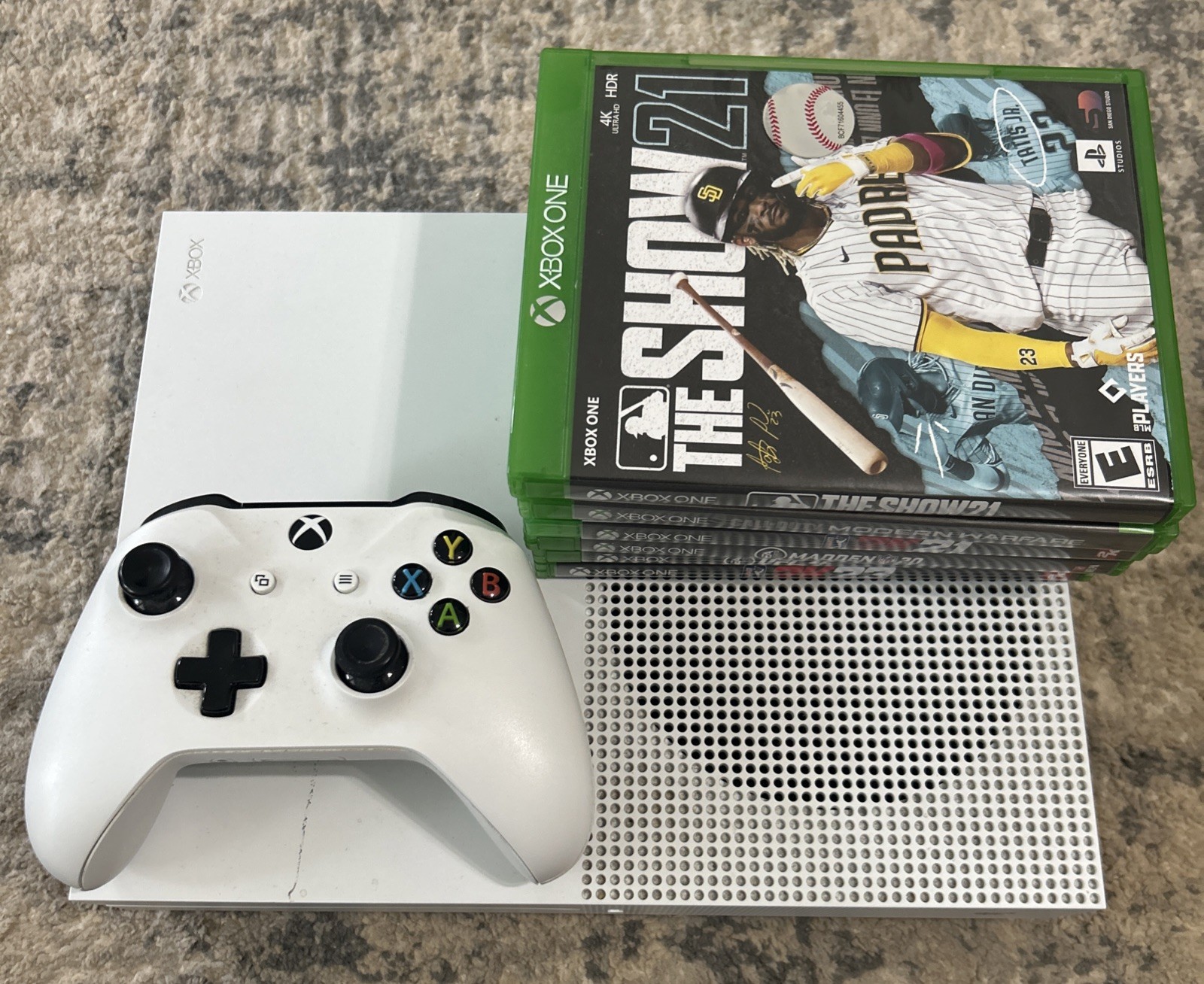 Microsoft Xbox One S 1TB Console White/1 Controller/HDMI Cable 6 Games Bundle