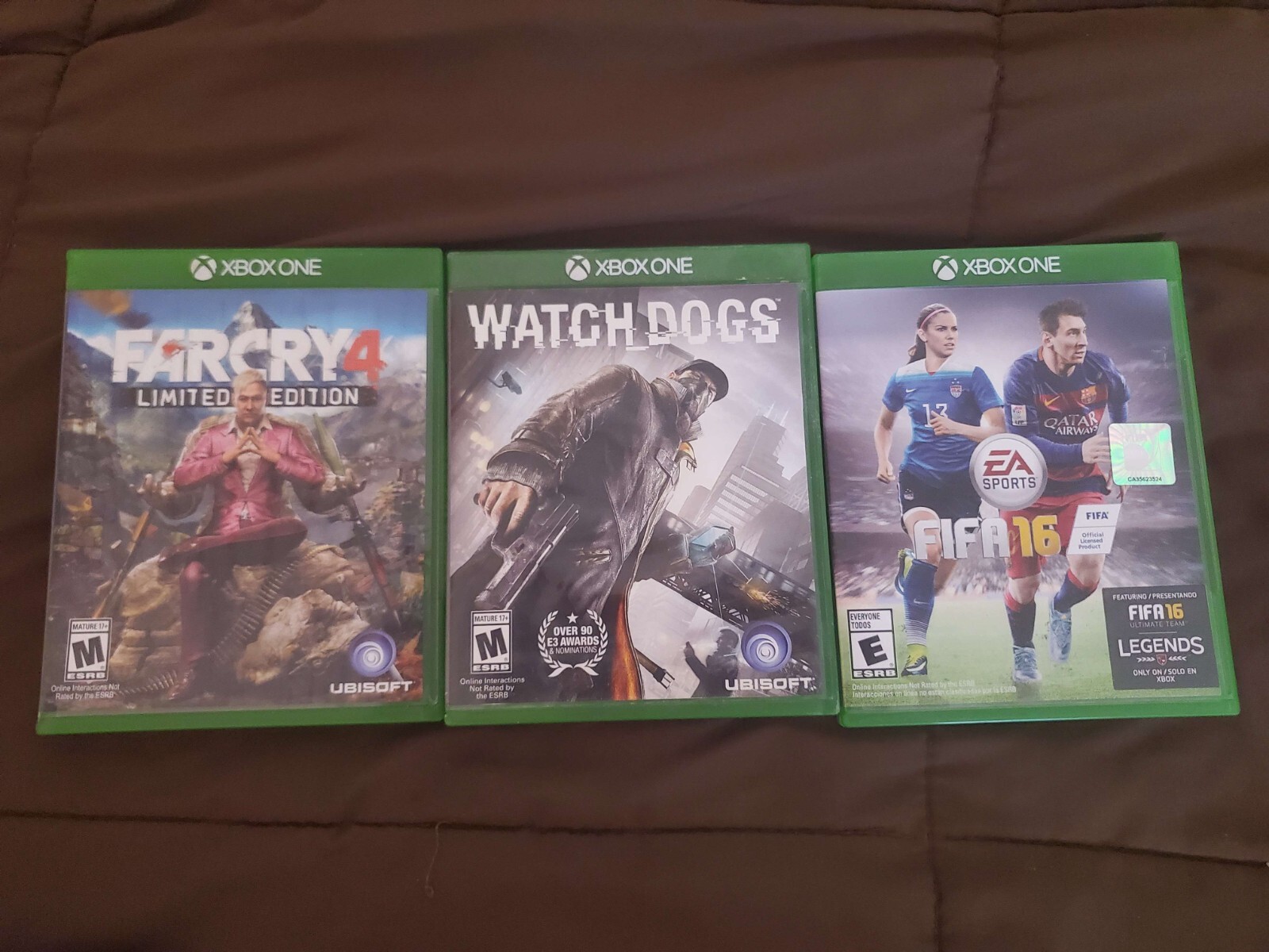 Microsoft Xbox One Console with power cord and three games included