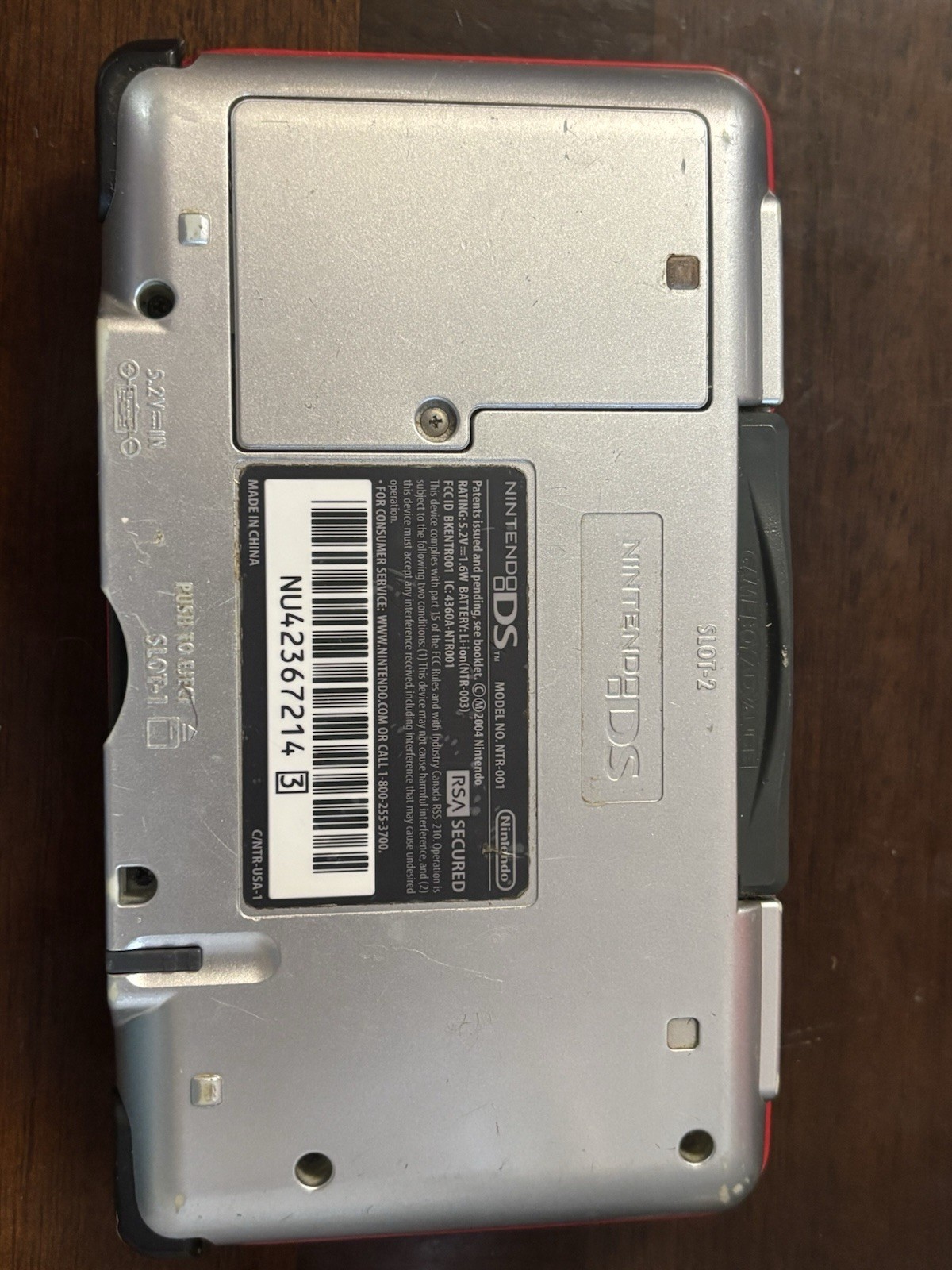 2004 Nintendo DS NTR-001 Red For Parts or Repair
