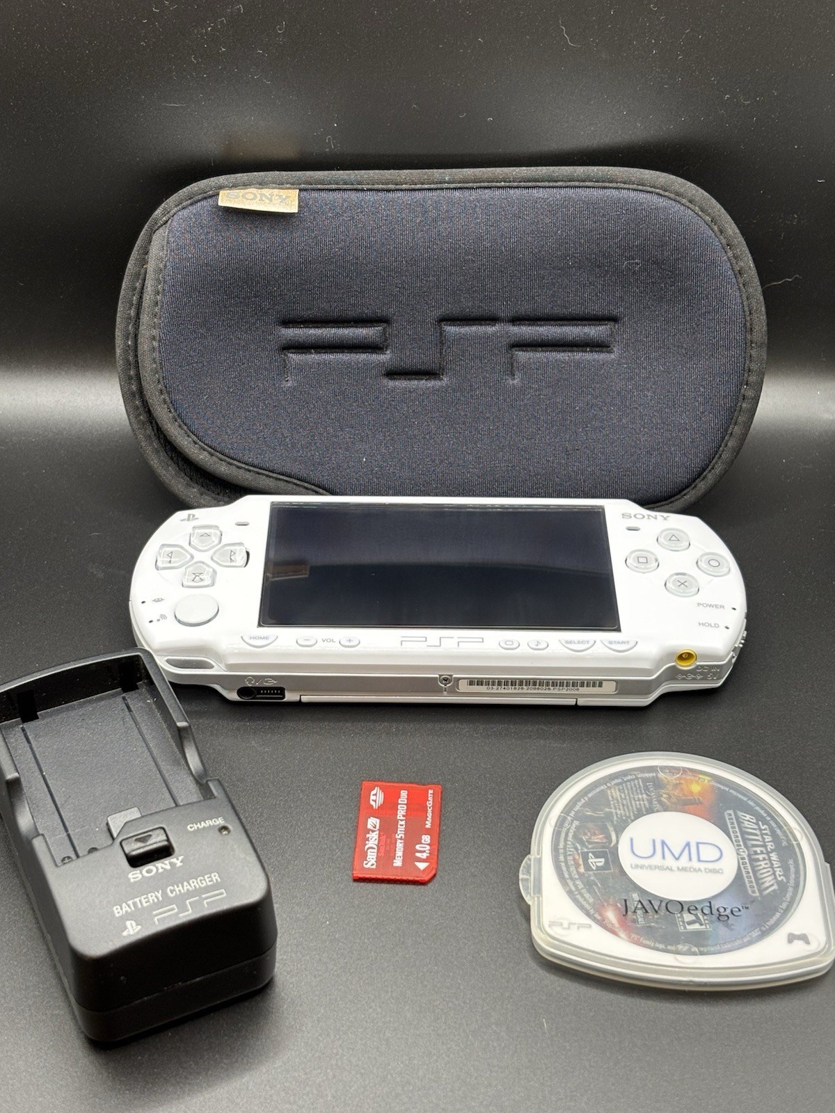 Rare Sony PSP-2006 Star Wars Darth Vader Handheld Console White W/Battery & Game