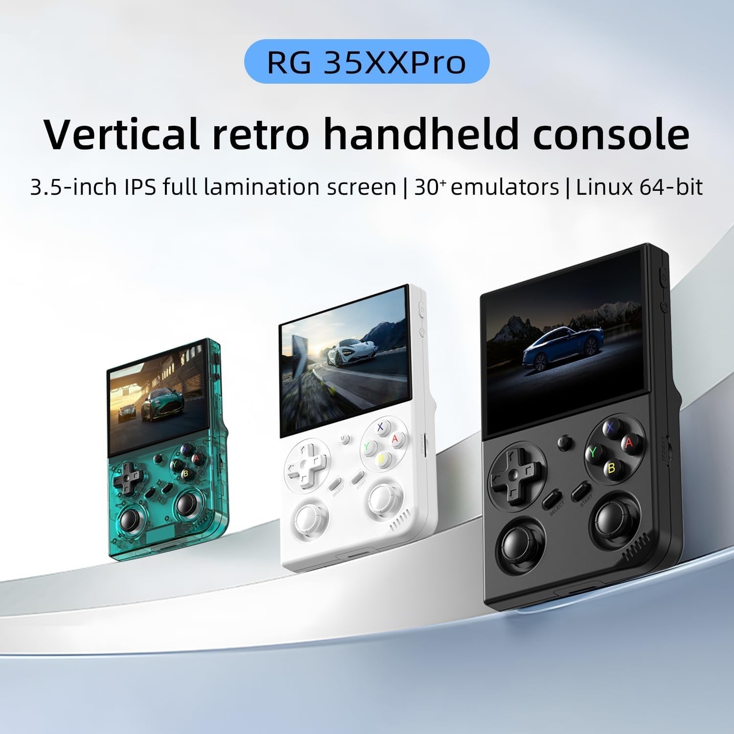 Portable G350 Retro Gaming Console with 3.5» Screen, 64GB & 4371 Classic Games