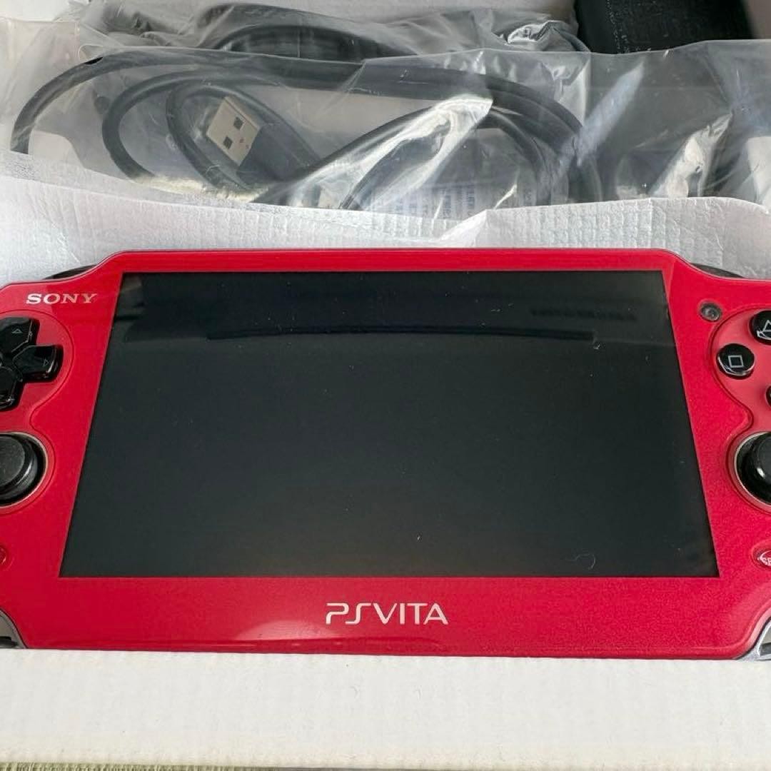 SONY PS Vita Console PCH-1000 WiFi Model Cosmic Red with Box Tested