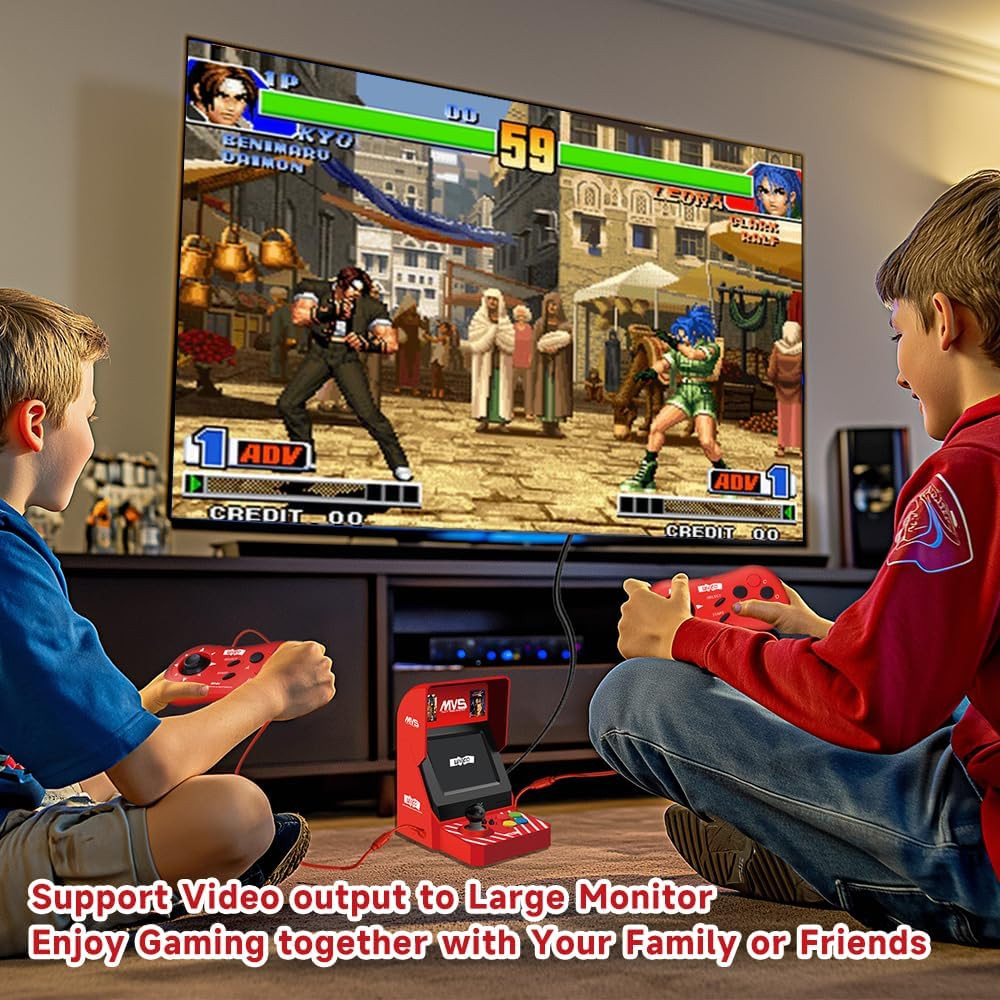 NEOGEO MVS Mini Arcade Console – 45 Preloaded Classic SNK Games (KOF, Metal Slug