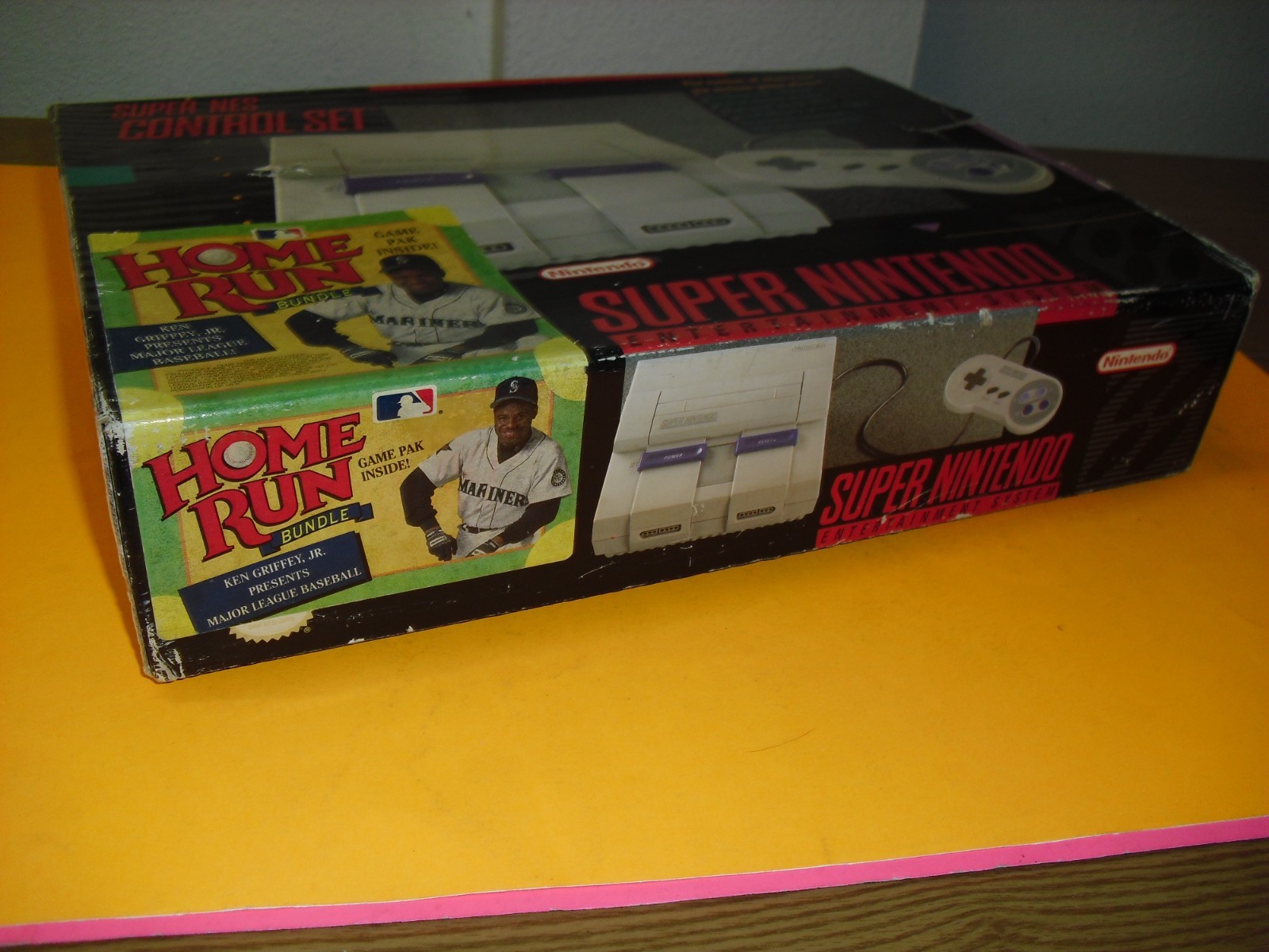 SNES Control Set Home Run Bundle w/o Ken Griffey game complete in box system!