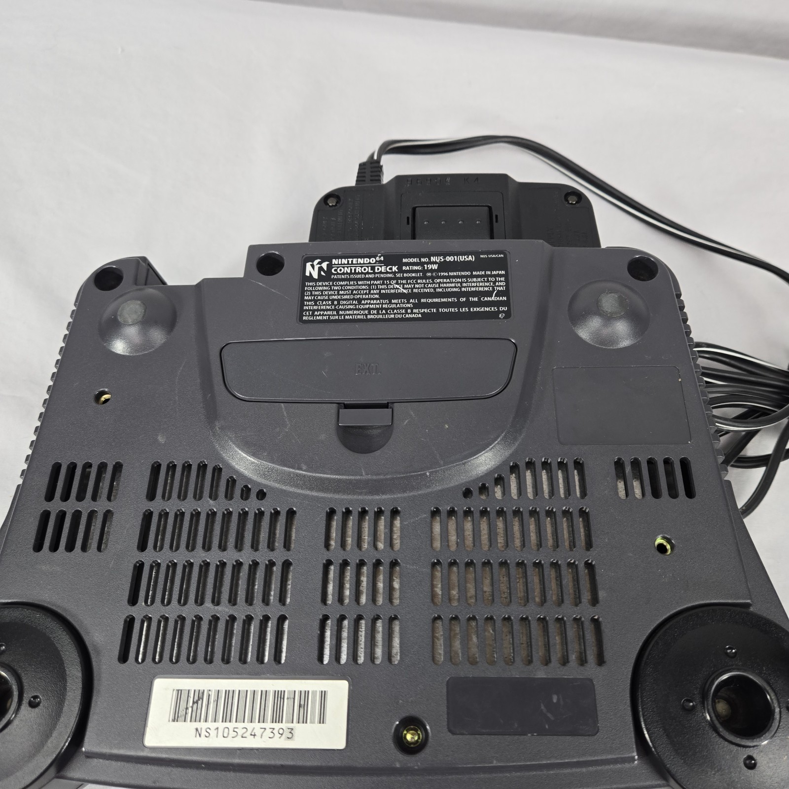 Nintendo 64 N64 Console NUS-001 USA W Power Cord TESTED Works