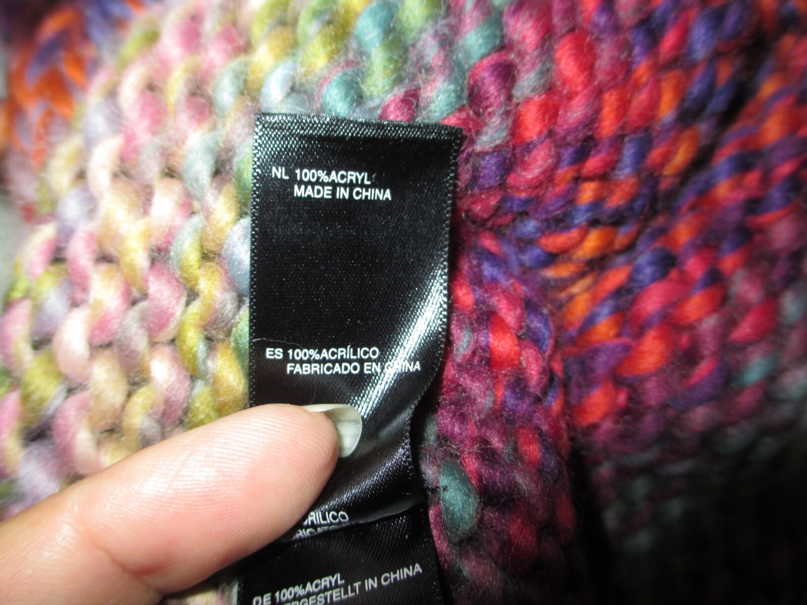 Multi Colored Super Soft Beanie with Top Puff- 100% Acrylic Hand Washable