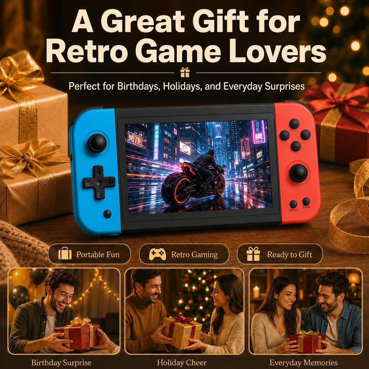 X51 Handheld Game Console – 5.1 Inch HD IPS Display, 32GB, Built-in Retro Arc…